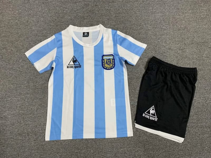 1986 Retro Kids Size Argentina National Team Home Jersey