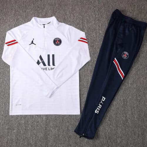 2021/2022 Psg Paris Saint-Germain Half-Pull Tracksuit White