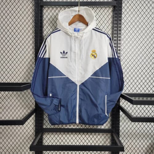 2023/2024 Real Madrid Windbreaker White Blue Soccer Jersey