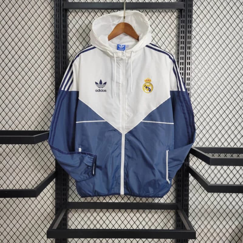 2023/2024 Real Madrid Windbreaker White Blue Soccer Jersey