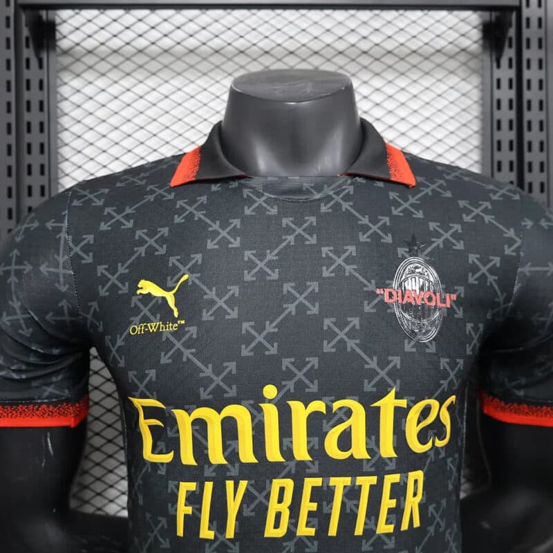 2024/2025 Player Version AC Milan x OFF-WHITE Football Shirt