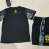 2024 Brazil Special Edition Jesus Black Gray Soccer Jersey Kids Size