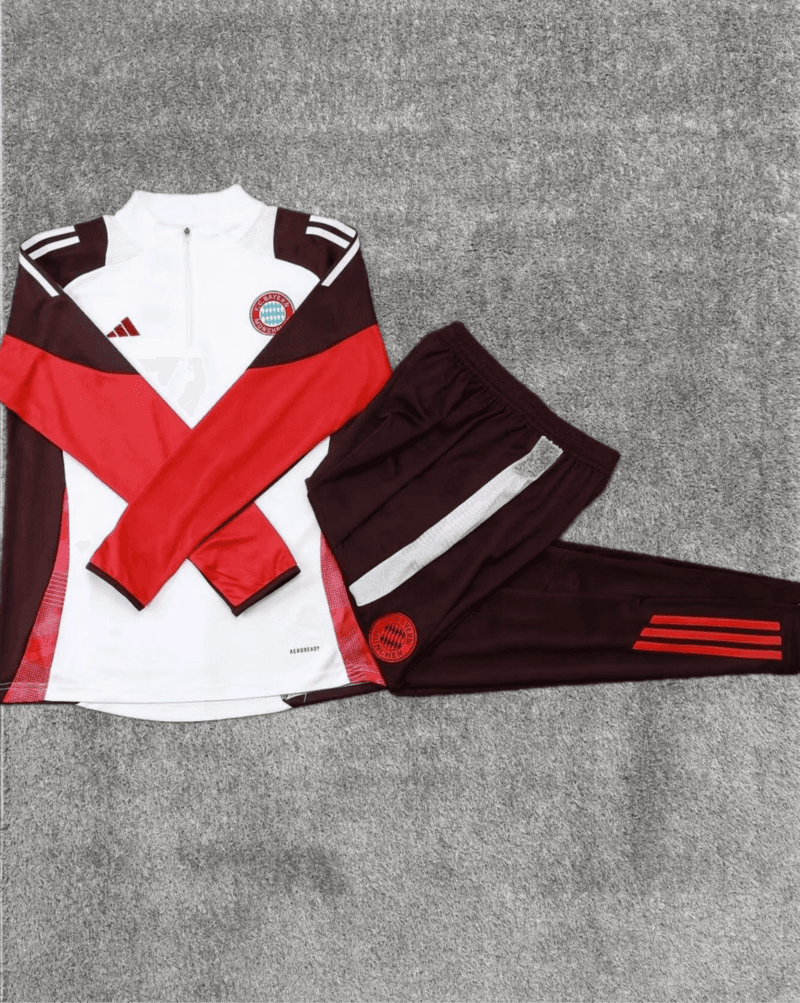 2024/2025 Bayern Munich Half-Pull Tracksuit White 1:1 Thai Quality
