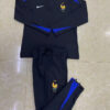 2024 France Half-Pull Tracksuit Black Football Shirt 1:1 Thai Quality
