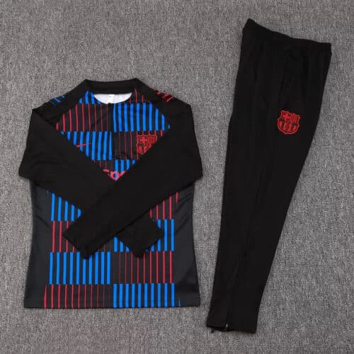 2024/2025 Barcelona Half-Pull Tracksuit Stripe Red-Blue