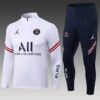 2021/2022 Psg Paris Saint-Germain Half-Pull Tracksuit White