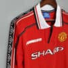 1998-1999 Retro Long Sleeve Manchester United Home Football Shirt 1:1 Thai Quality