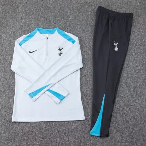 2024/2025 Tottenham Half-Pull Tracksuit Light Grey 1:1 Thai Quality