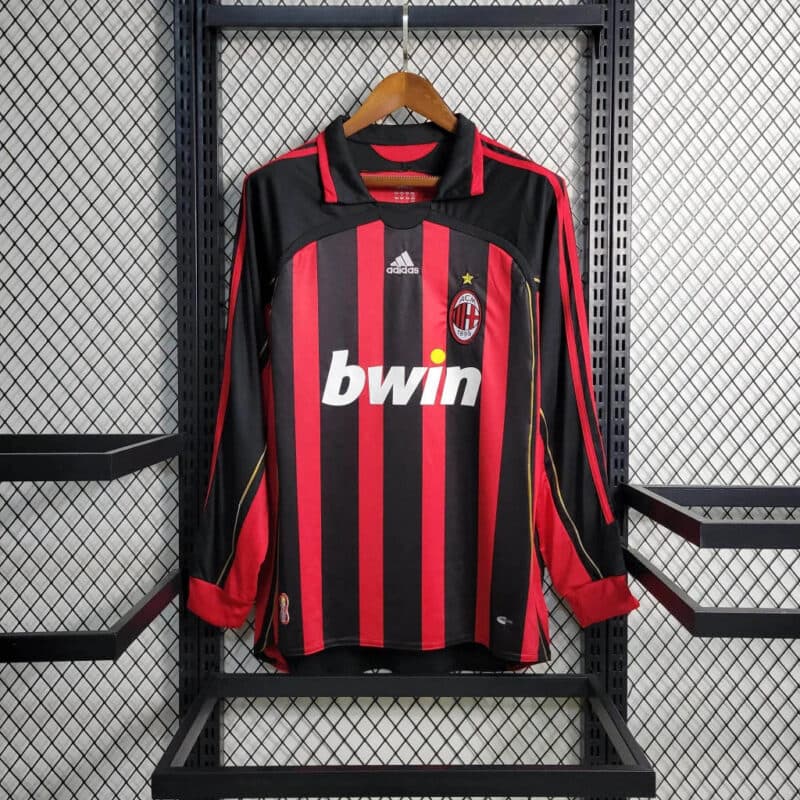 2006/2007 Retro Long Sleeve AC Milan Home Football Shirt 1:1 Thai Quality