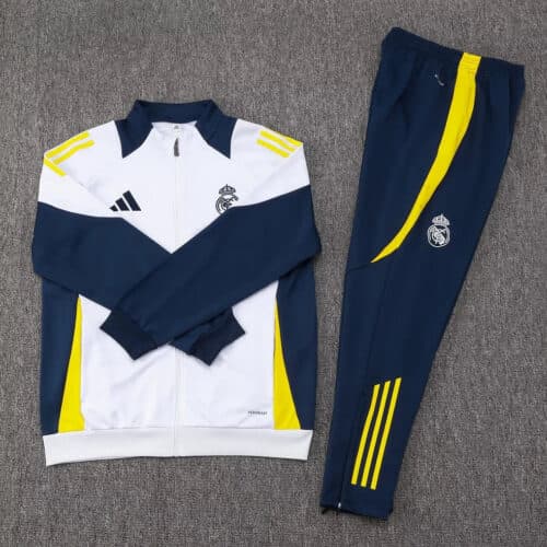 2024/2025 Real Madrid White Long Zipped Jacket Football Shirt 1:1 Thai Quality