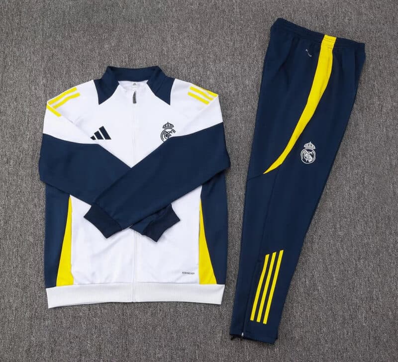 2024/2025 Real Madrid White Long Zipped Jacket Football Shirt 1:1 Thai Quality