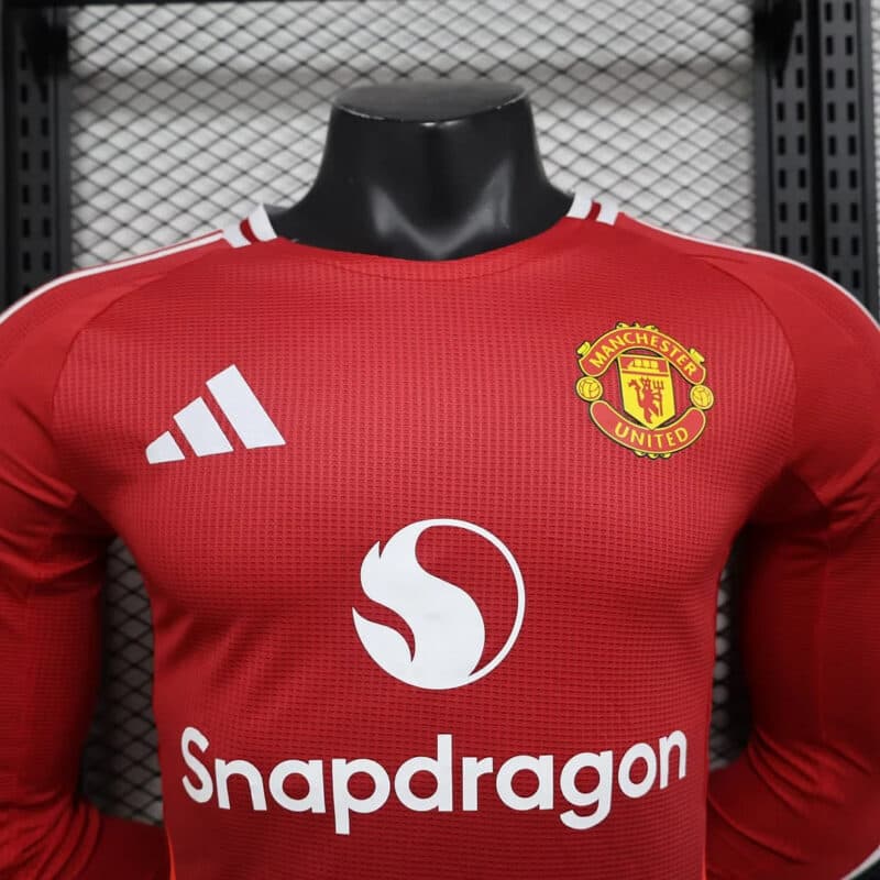 2024/2025 Long Sleeve Player Version Manchester United Home Football Shirt 1:1 Thai Quality