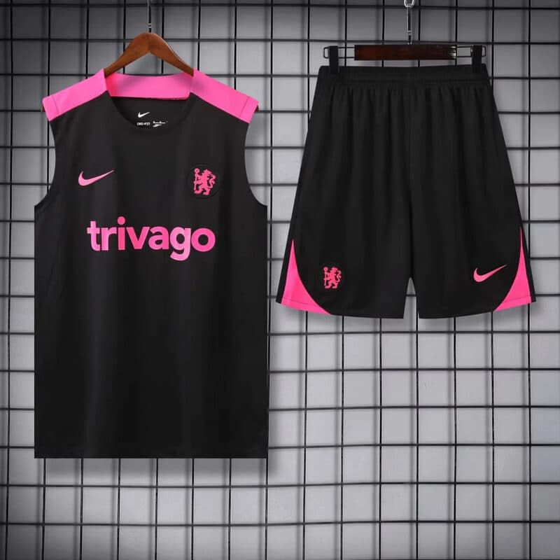 2024/2025 Chelsea Pre-match Training Black Jersey+Shorts 1:1 Thai Quality