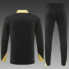 2024/2025 Barcelona Half-Pull Tracksuit Black With Gold