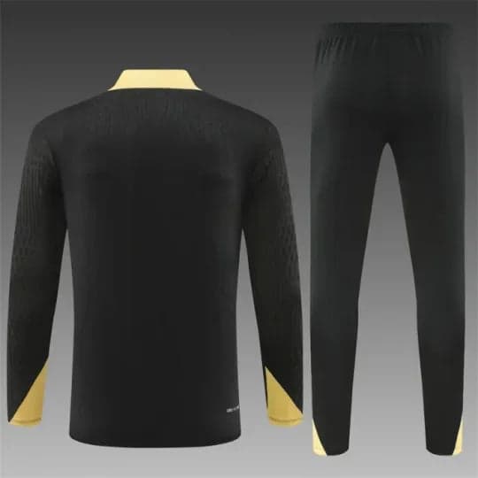 2024/2025 Barcelona Half-Pull Tracksuit Black With Gold