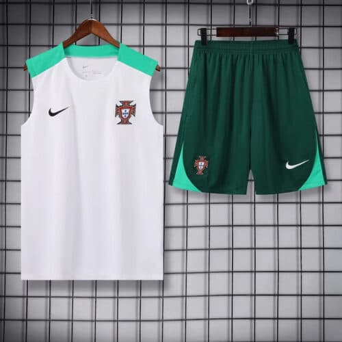 2024 Portugal Pre-match Training White Jersey+Shorts 1:1 Thai Quality