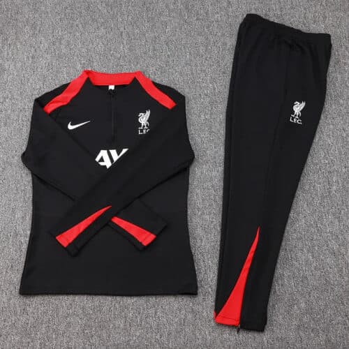2024/2025 Liverpool Half-Pull Tracksuit Black Jersey 1:1 Thai Quality