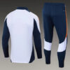 2024/2025 Real Madrid Half-Pull Tracksuit White-Black Football Shirt 1:1 Thai Quality