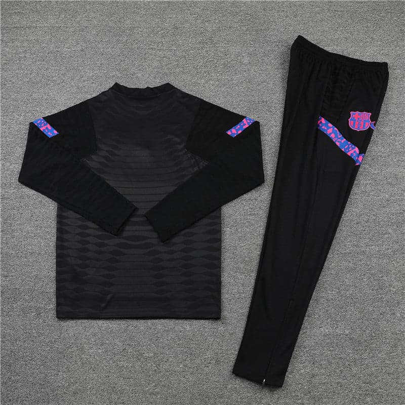 2021/2022 Barcelona Half-Pull Tracksuit Black