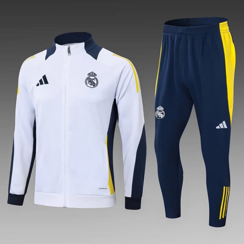 2024/2025 Real Madrid White Long Zipped Jacket Football Shirt 1:1 Thai Quality