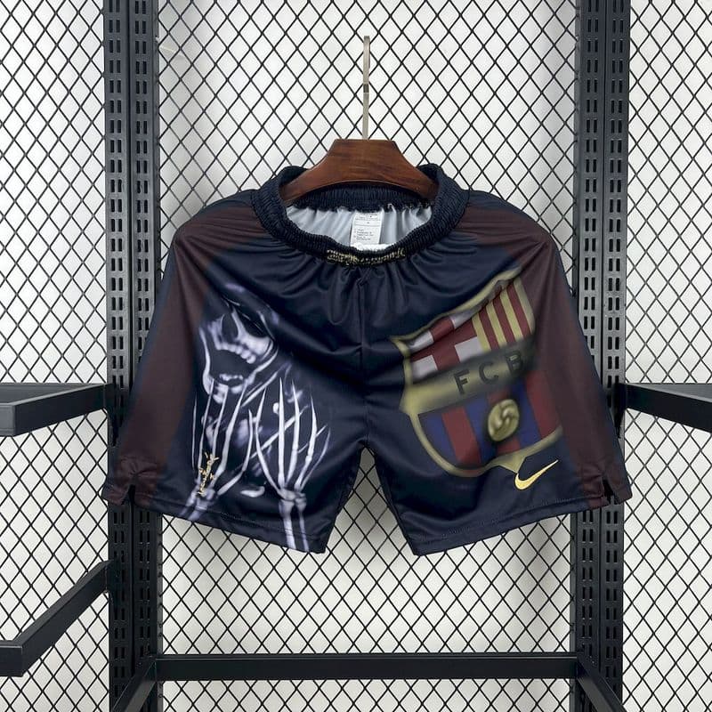 Barcelona x Travis Scott Retro 2000/01 Home Skeleton Shorts