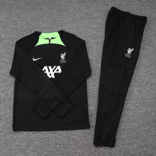 2023/2024 Liverpool Half-Pull Tracksuit Black Jersey 1:1 Thai Quality Set