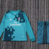 2017/2018 Retro Long Sleeve Real Madrid Third Away Football Shirt Kids Size