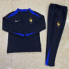 2024 France Half-Pull Tracksuit Black Football Shirt 1:1 Thai Quality