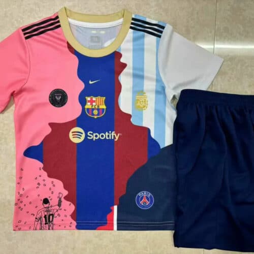 2025/2026 Barcelona Messi Commemorative Edition Kids Size Football Shirt