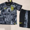 2024 Brazil Special Edition Jesus Black Gray Soccer Jersey Kids Size