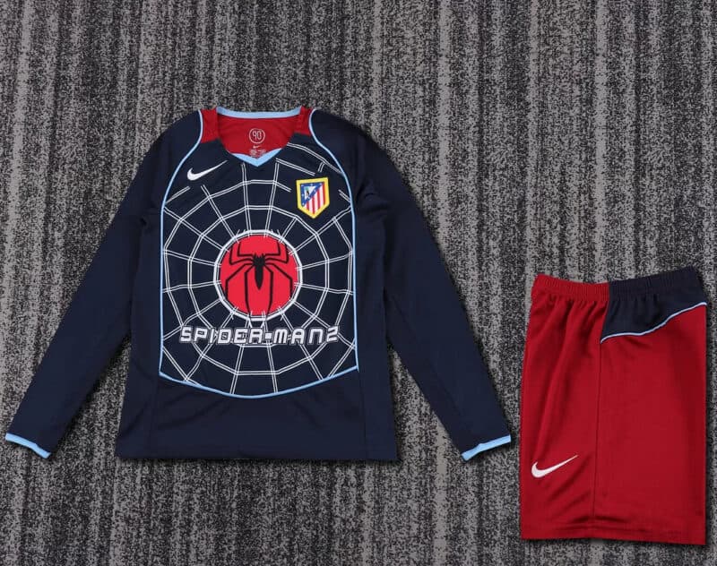 2004/2005 Retro Long Sleeve Atletico Madrid Away Football Shirt Kids Size