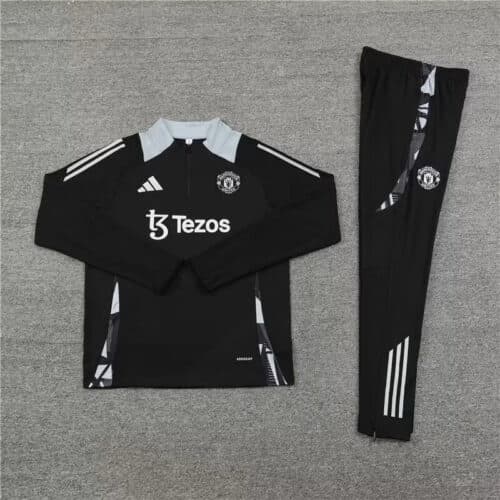 2024/2025 Manchester United Half-Pull Training Wear Black Football Shirt