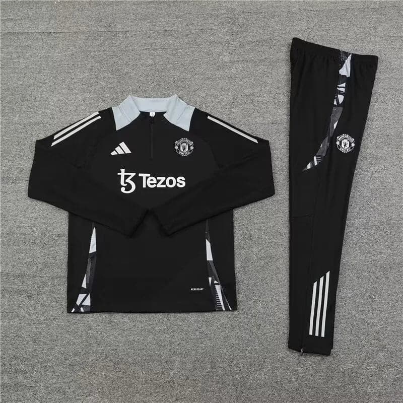 2024/2025 Manchester United Half-Pull Training Wear Black Football Shirt