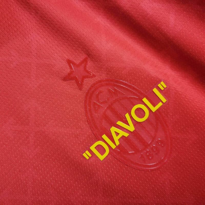 2024/2025 AC Milan x OFF-WHITE Red Football Shirt