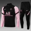 2021/2022 Psg Paris Saint-Germain Half-Pull Tracksuit Black Pink Sleeves