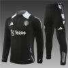 2024/2025 Manchester United Half-Pull Training Wear Black Football Shirt
