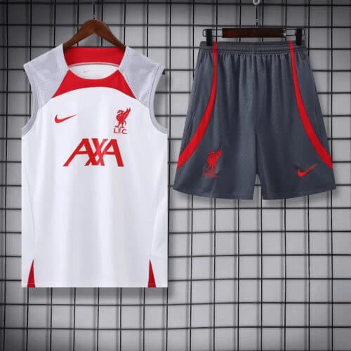 2023/2024 Liverpool pre-match training White Jersey+Shorts 1:1 Thai Quality