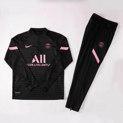 2021/2022 Psg Paris Saint-Germain Half-Pull Tracksuit Black