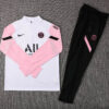 2021/2022 Psg Paris Saint-Germain Half-Pull Tracksuit White Pink Sleeves