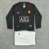 2007/2008 Retro Long Sleeve Manchester United Away Football Shirt Kids Size
