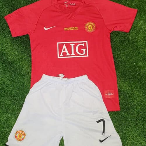 2007/2008 Retro Kids Size Manchester United Home Football Shirt 1:1 Thai Quality